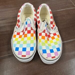 Vans Kids Multicolor Checkered Slip-On Sneakers 11.5